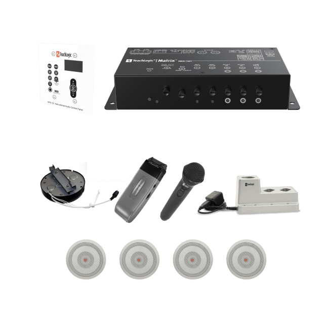 IR Kit,Forsterker 50W+BT,4x Inf høytt, Håndmic+Halsmic+Lader