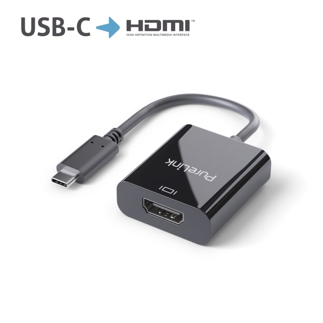 Adapter USB-C til HDMI 4K 15cm 18Gbps Sort