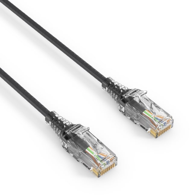 Kabel CAT 6 Patchekabel SLIM - UTP - LSOH 0,5m Sort