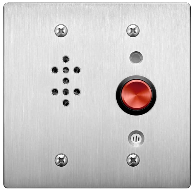 Bi apparat, IP vandalsikker, rød knapp, høytt 1/2 dupl, 1xCO