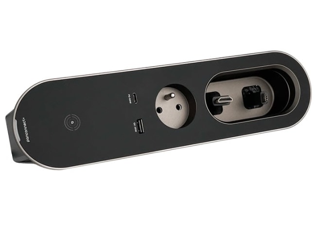 SNOOK L,Qi Lad,C+A USB,1x230V,HDMI+USB-A,Sort m/Kok