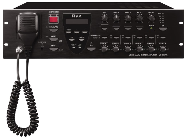 Voice Alarm System Amplifier 240W 100V 6kurser