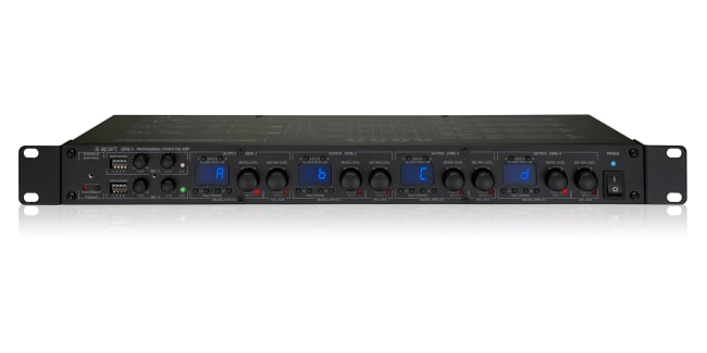 4 zone pre-amp: 4ST OP zoner, 3mono mic/line + 4STlineIP