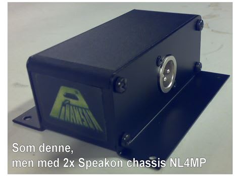 Sort alu-box påvegg, Speakon chassis 2x