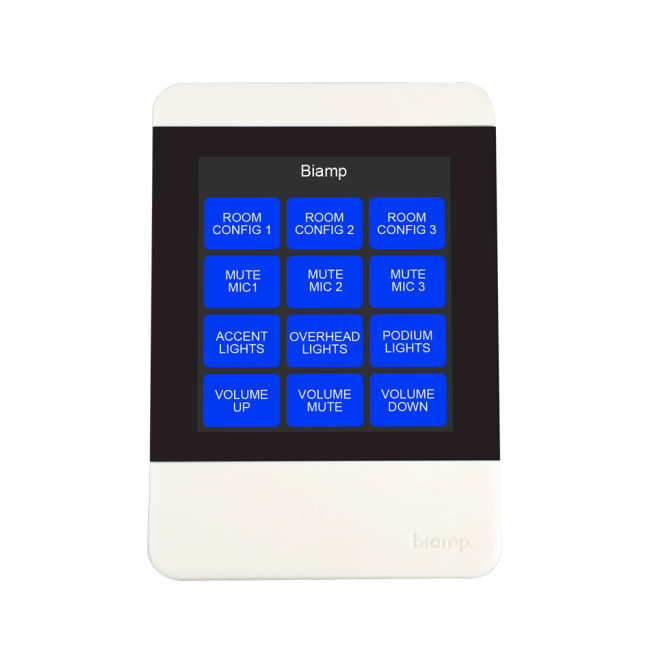 Kontrollenhet Tesira Ethernet/PoE touch interface, Sort