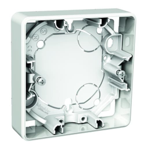 Påveggskappe Schneider Exxact 1 hull, 21mm dyp, hvit