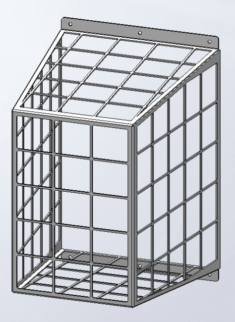 Gitterbur f.SC-615BS, ballbeskyttelse,hvit RAL-9010,3mm stål
