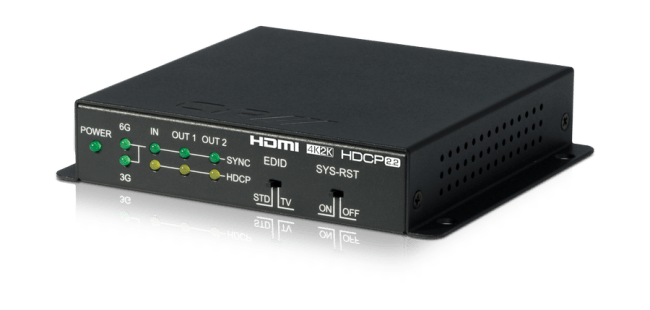 1 to 2 HDMI Distribution Amplifier 4K, HDCP2.2, HDMI2.0