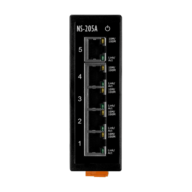 5-port 10/100Mbps Ethernet Switch,12-56VDC,DINmont