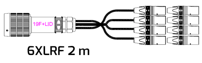 LK19, 6par, Female - til - Fanout 6xXLR-F, 2m, AES ( DOMF)