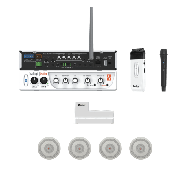 DECT Kit,Forsterker 50W,4x Inf høytt, Håndmic+Halsmic+Lader