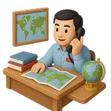 Expert reviewing documents illustration