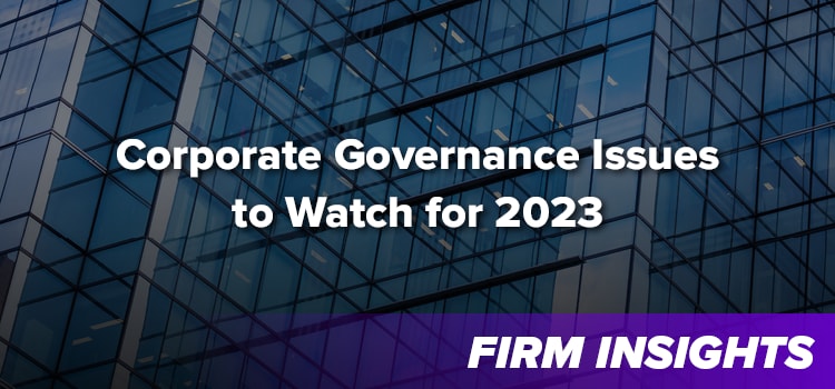 Corporate Governance Issues To Watch For 2023 BODY ? I=AA