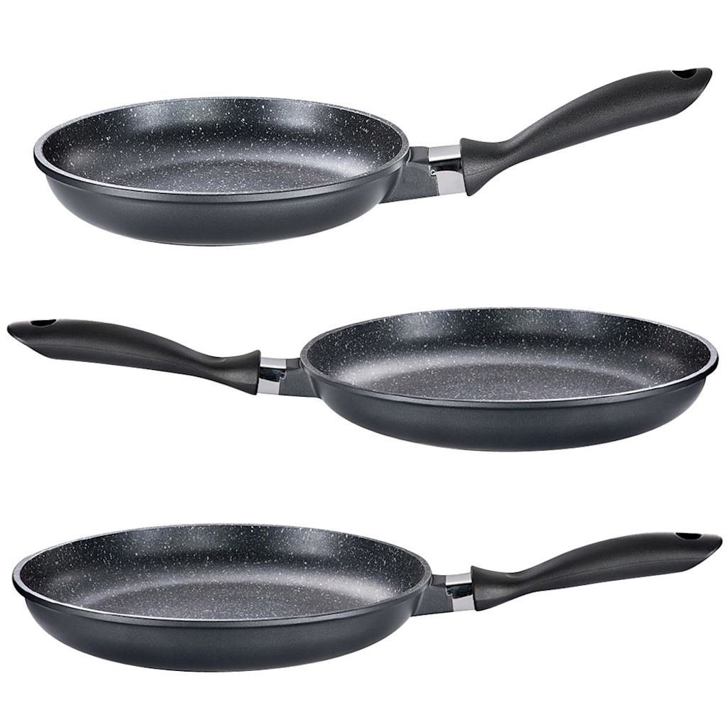 Baccarat Stone Non Stick Tri Pack Frypan 20cm 24cm & 28cm Frying Pan