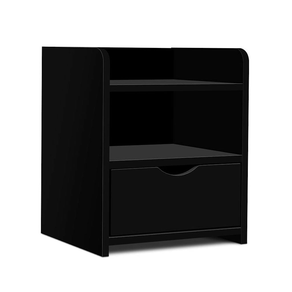 Artiss Bedside Tables Drawers Side Table Bedroom Furniture Nightstand Black Unit Home & Hearth