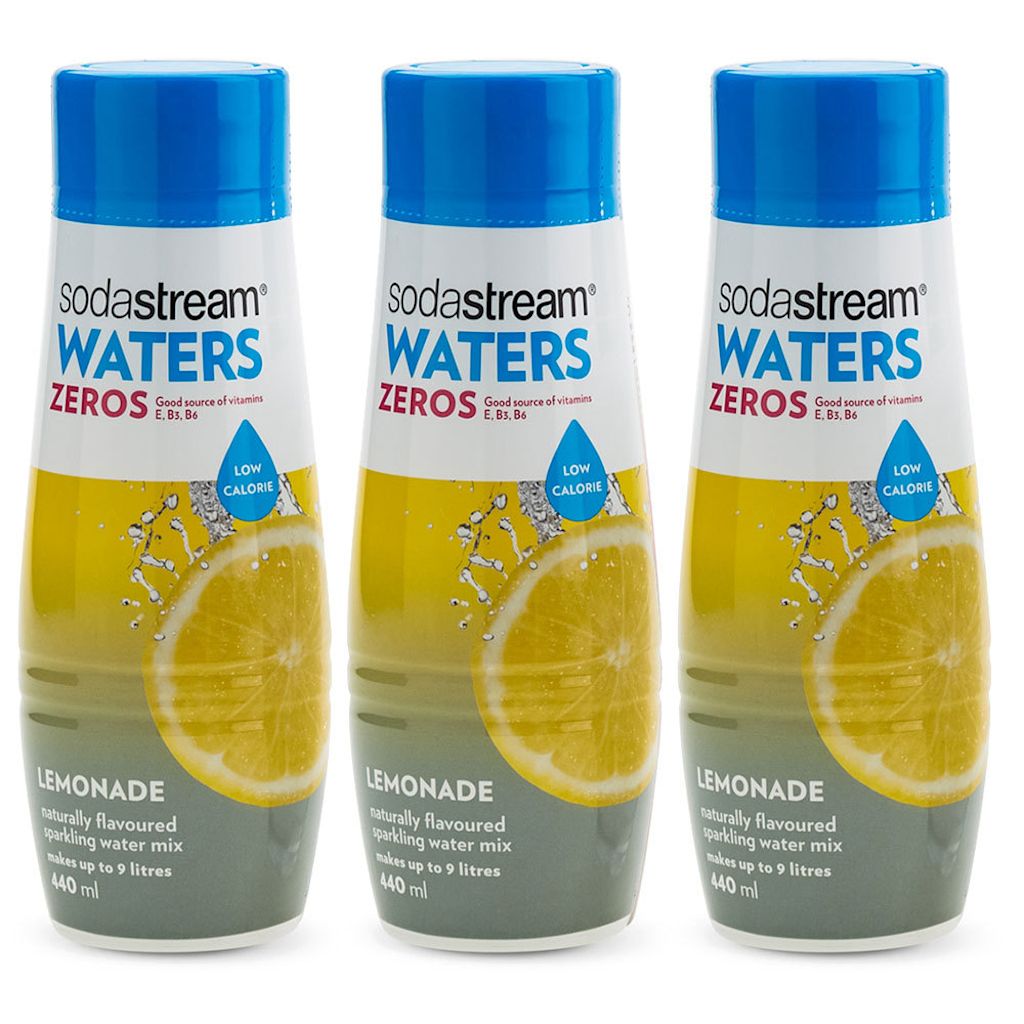 SODASTREAM 3x SodaStream Zeros Lemonade 440ml/Sparkling Soda Water
