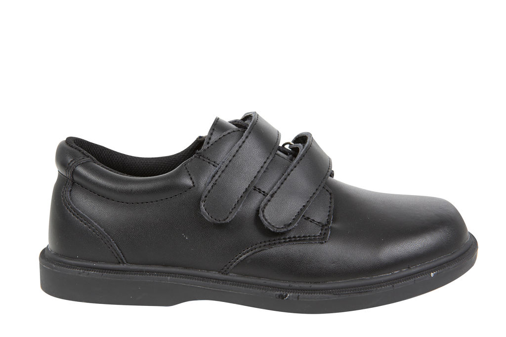 Vocab Everflex Kids Leather School Shoe Dual Strap Classic - Black ...