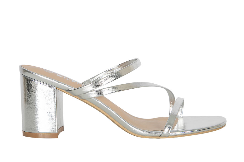 Soho Wildfire Strappy High Block Heel Womens - Silver | Spendless Shoes ...