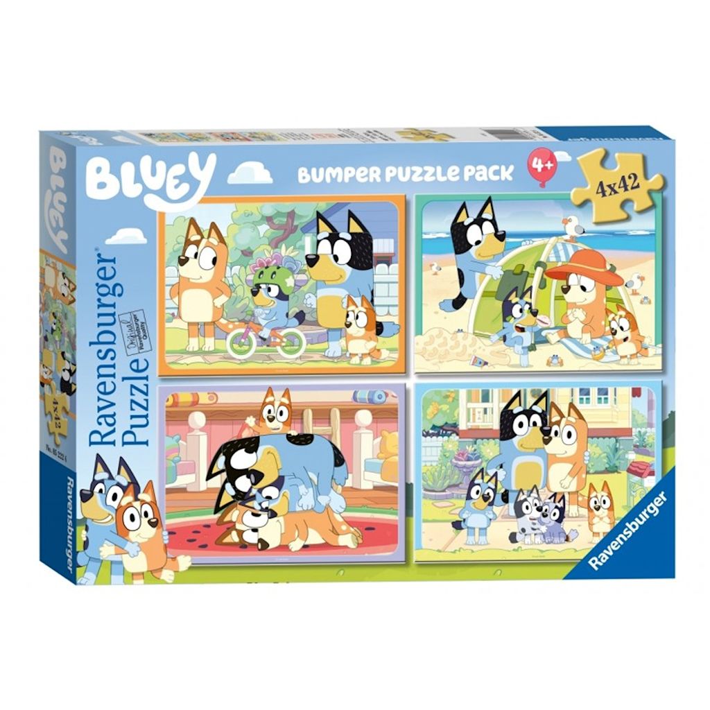 BLUEY 4x42pc Bluey Ravensburger Gotta Be Done Jigsaw Puzzle Set Kids