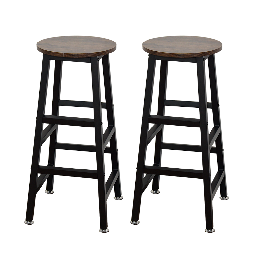 Viviendo 2 Piece Set 70cm Stool Bar Table Stools Industrial Style Steel