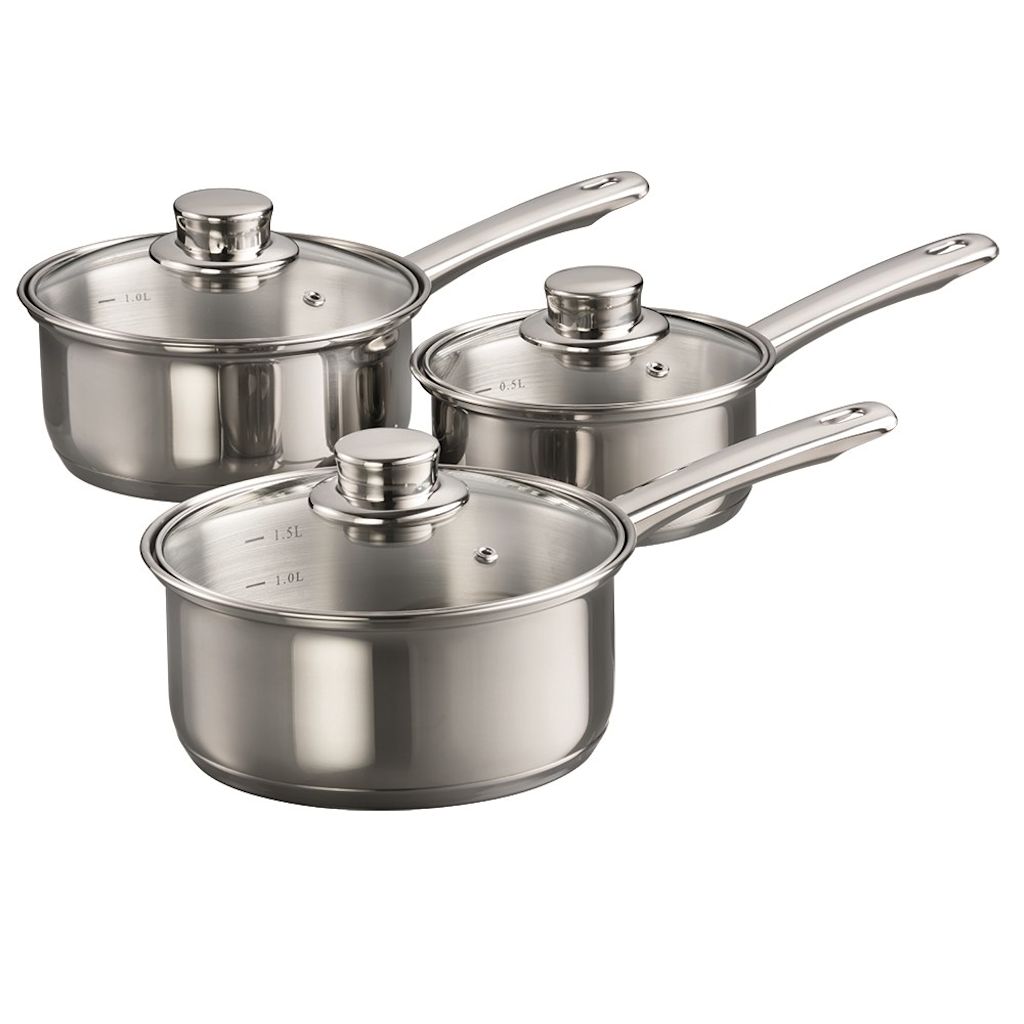 Robins Kitchen Gourmet Stainless Steel Saucepan Set of 3 Westfield Direct