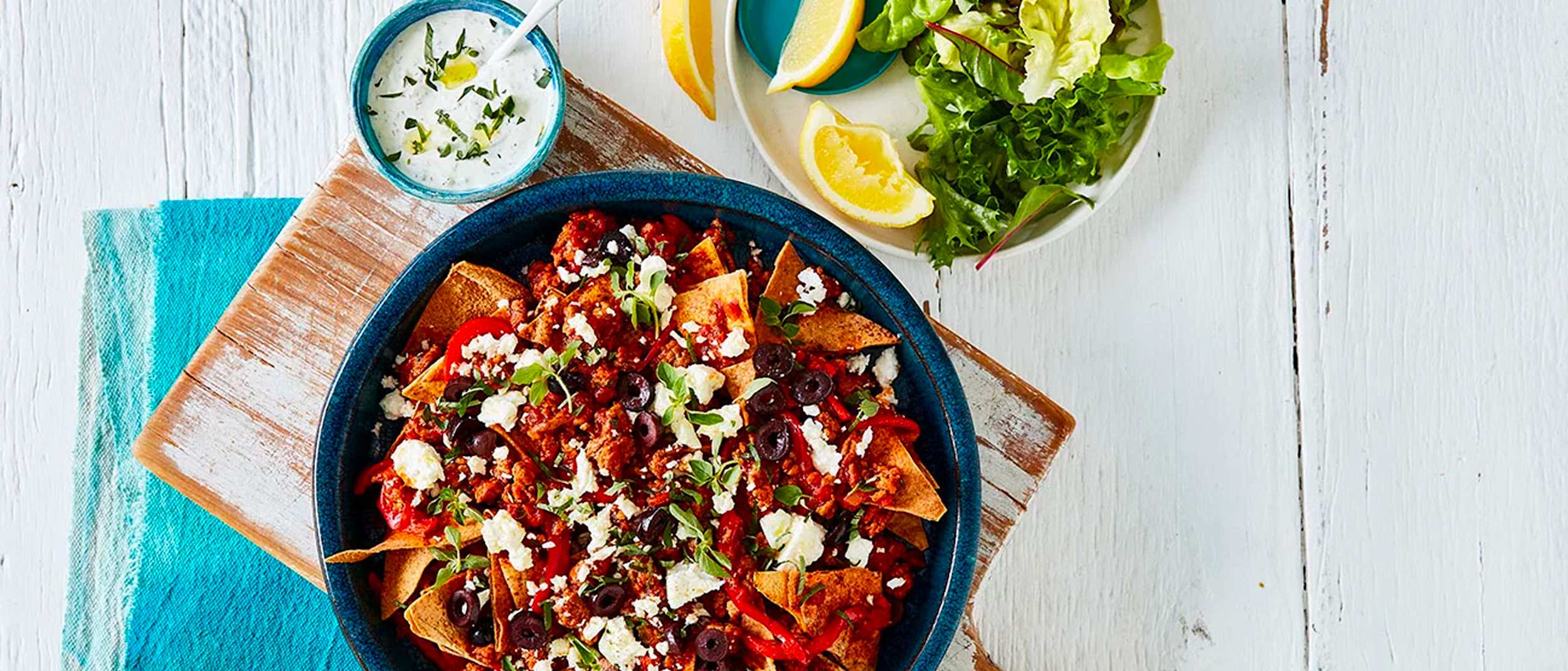 Story How to make Greek lamb mince nachos