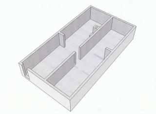 Slik ser kjeller ut i dag, med stein 8-16 pu00e5 gulv. Takhu00f8yde ca 2,6m