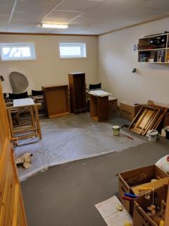 Hovedrom kjeller med varme i gulv. Takhu00f8yde 2.40