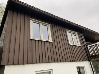 Vestvegg, del av vegg der kledning mu00e5 skiftes