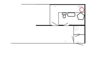 Plantegning, aktuelle del av huset. 1. etg (bakkenivu00e5). Tegningen viser hvor den nye berederen skal plasseres