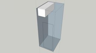 u00d8nsket lu00f8sning. Rommet er 1287x1011mm grunnflate og har 2668mm takhu00f8yde. u00c5pningen som er tegnet inn er 600x1850mm.