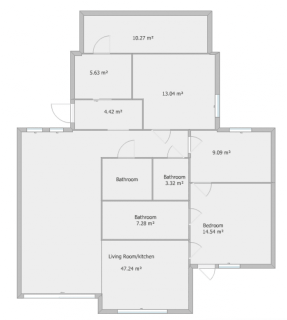 Gjelder omru00e5de livingroom/kitchen