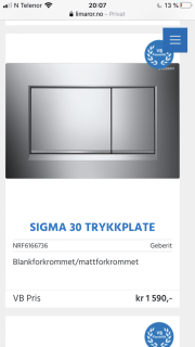 Geberit Sigma 30 trykkplate