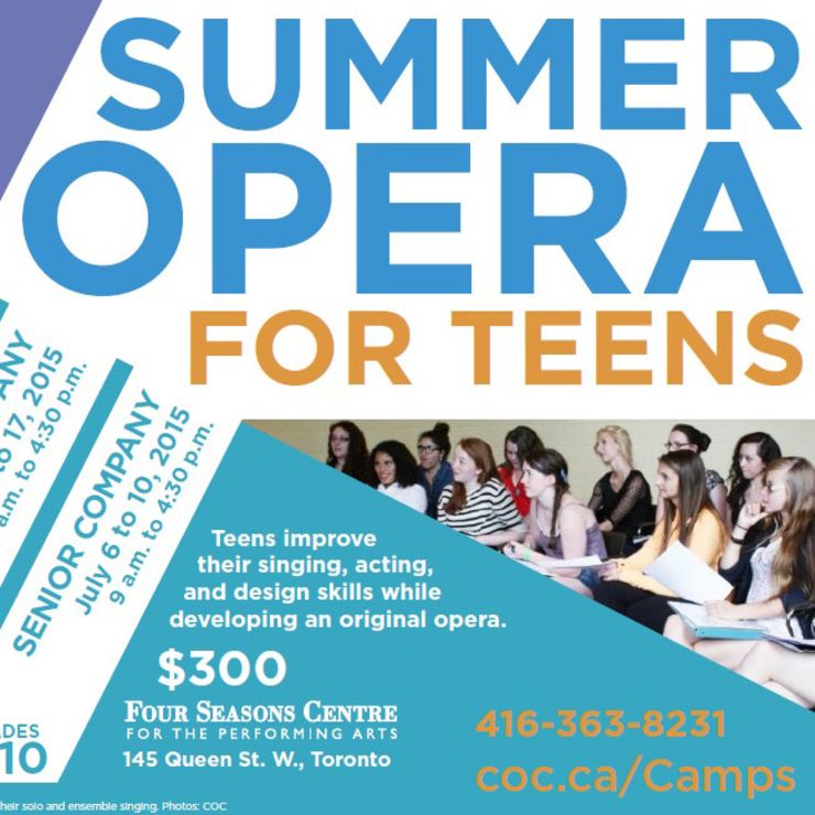 Opera Camp Sign Summer Opera Camp at the COC