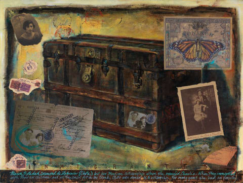 Kelynn Alder (MFA 1988 Illustration as Visual Essay), Immigrantes, 1988.