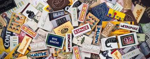 Various match packages designed by Louise Fili.