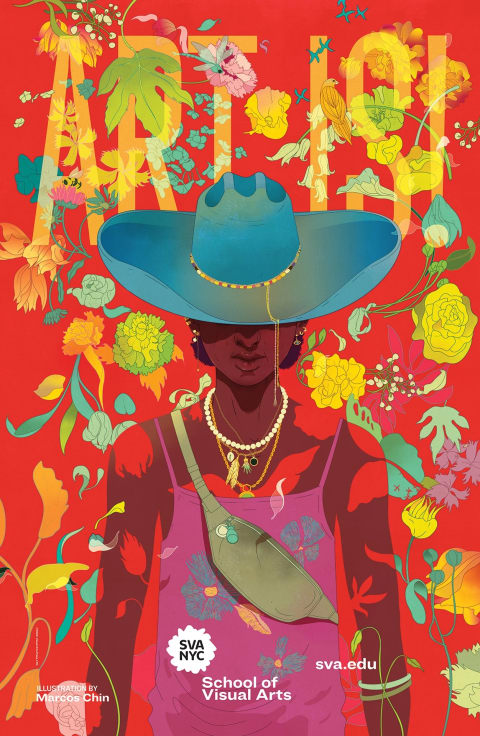 An image of BFA Illustration faculty member Marcos Chin’s Summer 2022 SVA subway poster.