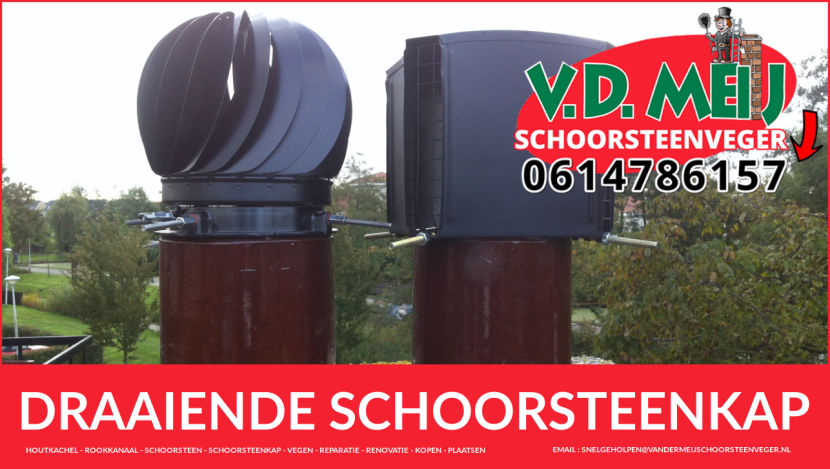 roterende of draaiende schoorsteenkap model