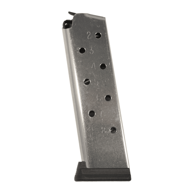 Magasin Colt 1911 Stainless 45 ACP m/base pad - 8 skudd