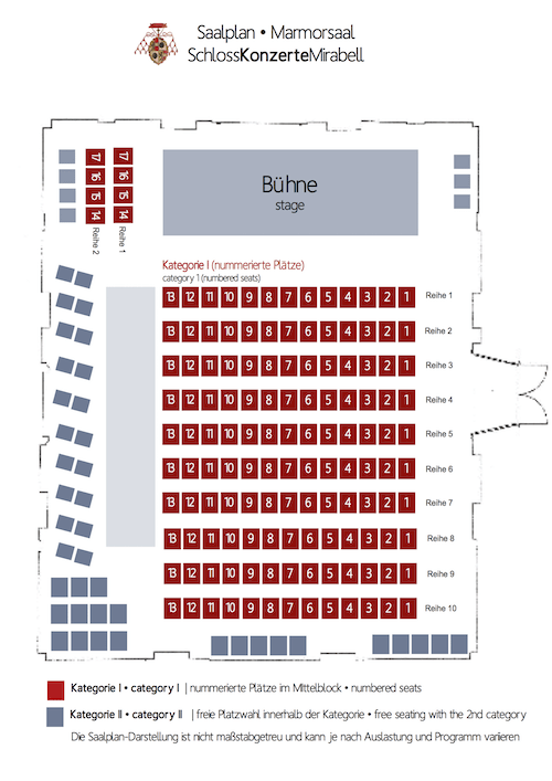 Sitzplan Marmorsaal Schloss Mirabell