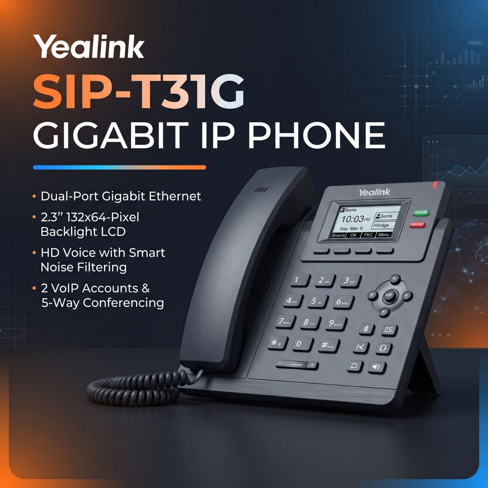 Yealink SIP-T31G Gigabit IP Phone