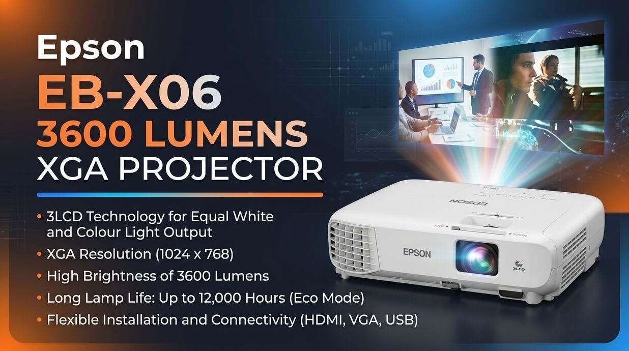 Epson EB-X06 3600 Lumens XGA Projector