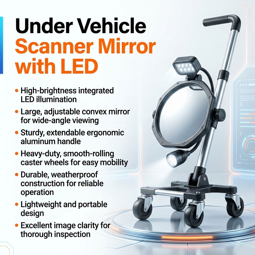 Under Vehicle Scanner Mirror with LED