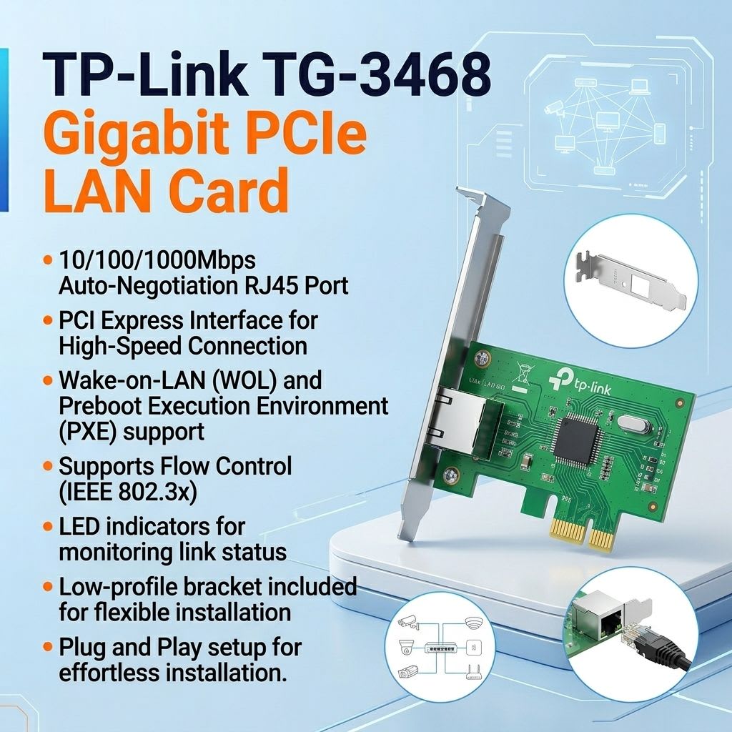 TP-Link TG-3468 Gigabit PCIe LAN Card
