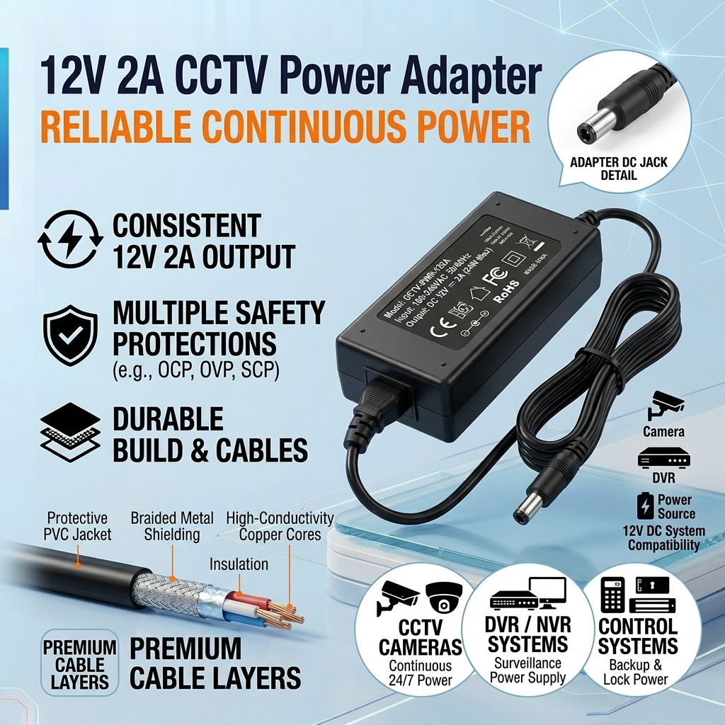 12V 2A CCTV Power Adapter