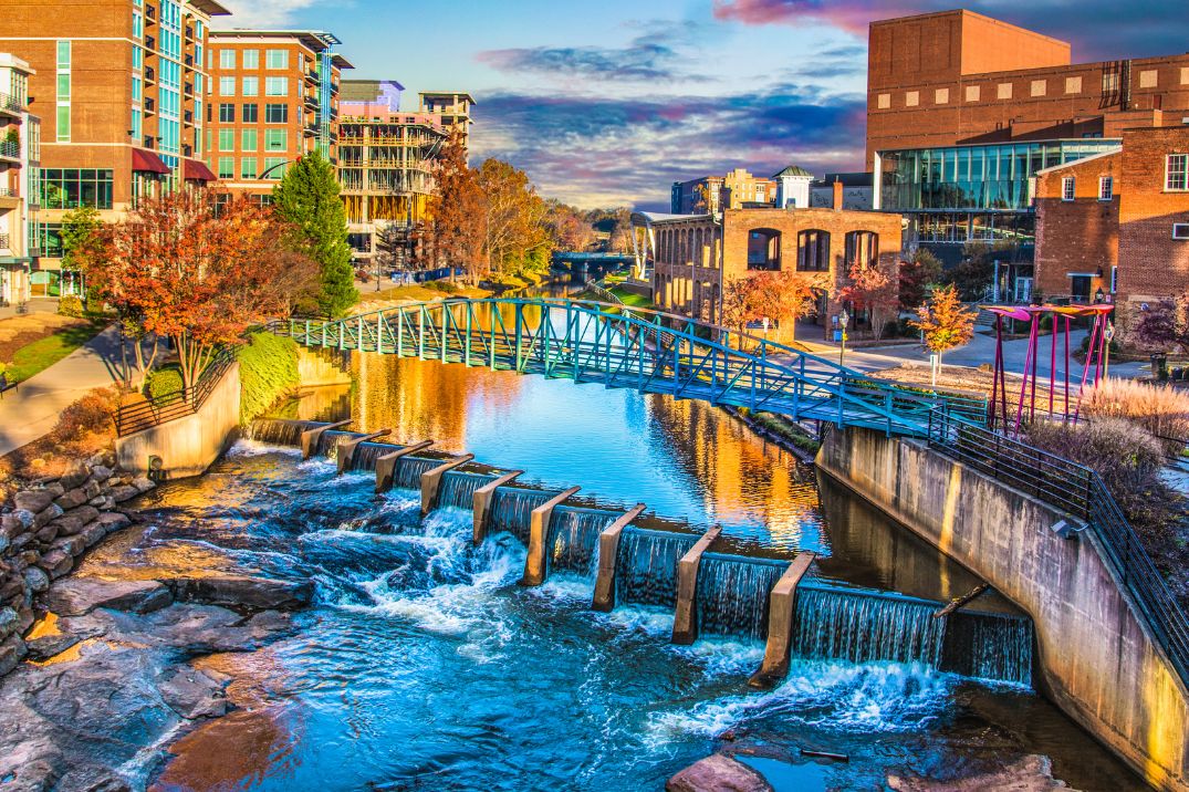 Liberty Bridge Overlooking Falls Park