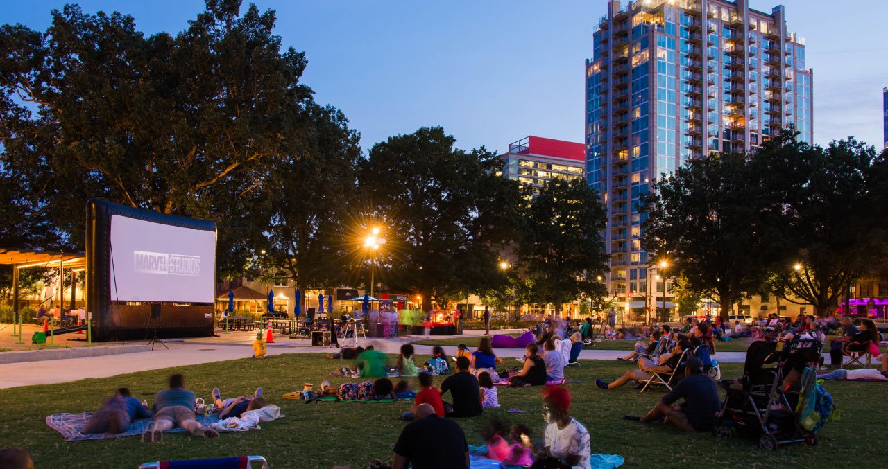 Moore Sq Movie Night, Downtown Raleigh