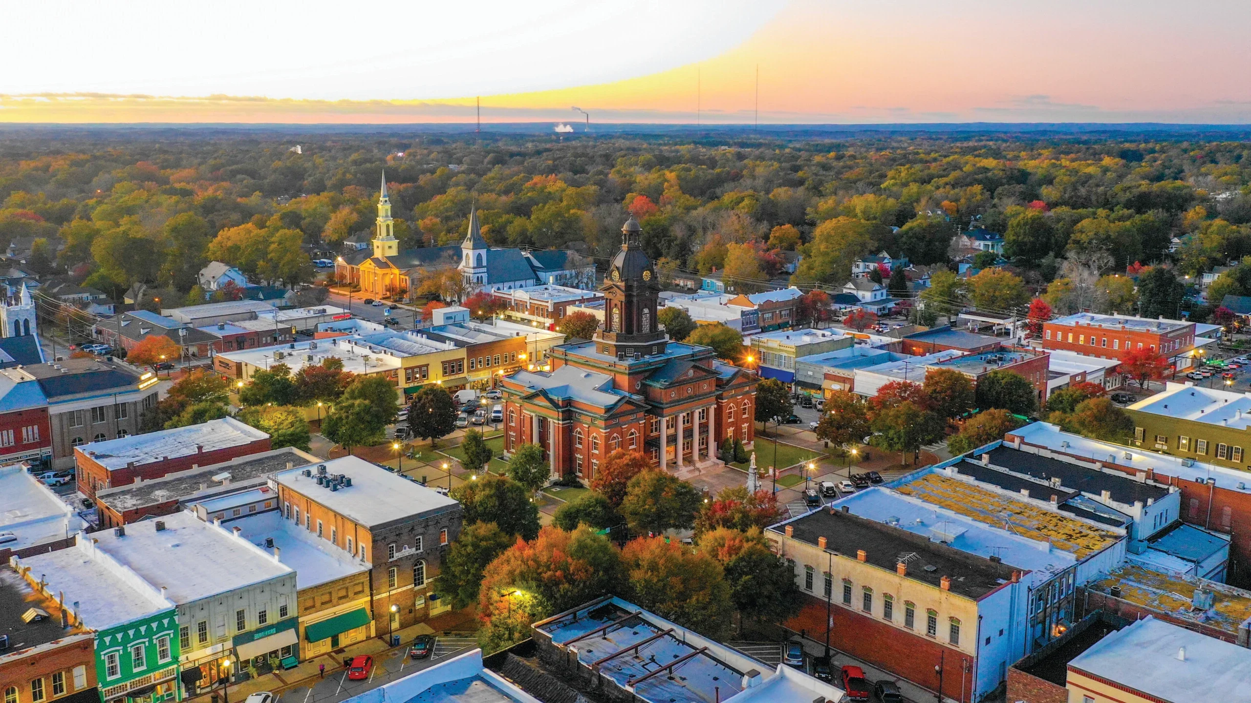Aerial View of Newnan, Georgia