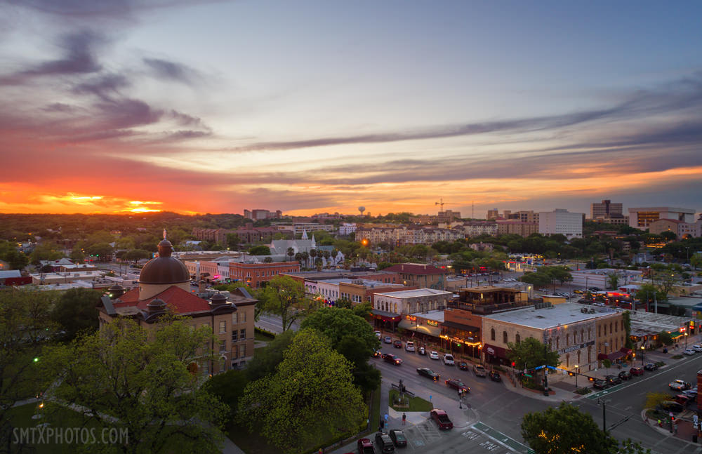 Sunset on Downtown San Marcos