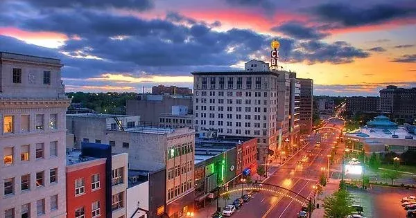 Downtown Flint at Sunset